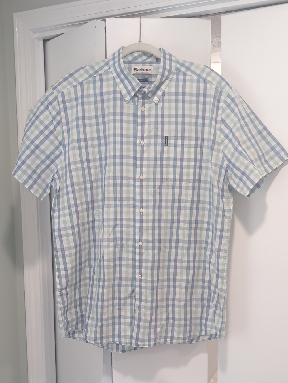 Barbour Short-Sleeve Plaid Button-Down XL